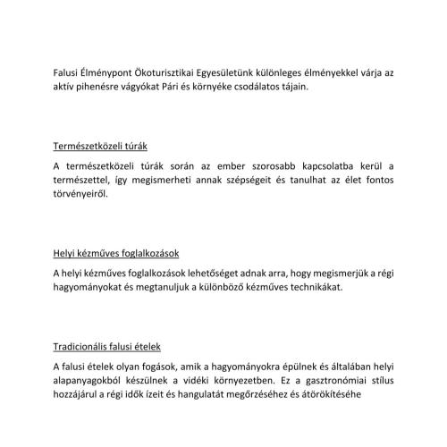 Falusi Élménypont Ökoturisztikai Egyesület